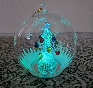 Vintage Soreele LED Lighted Glass Decorative Christmas Tree Globe